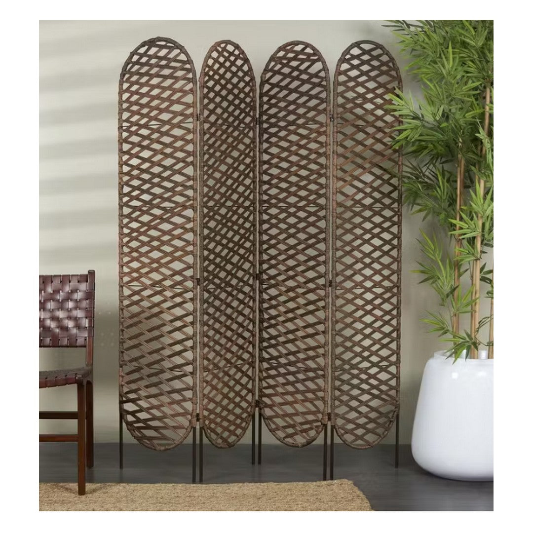 FOLDING WICKER ROOM DIVIDER