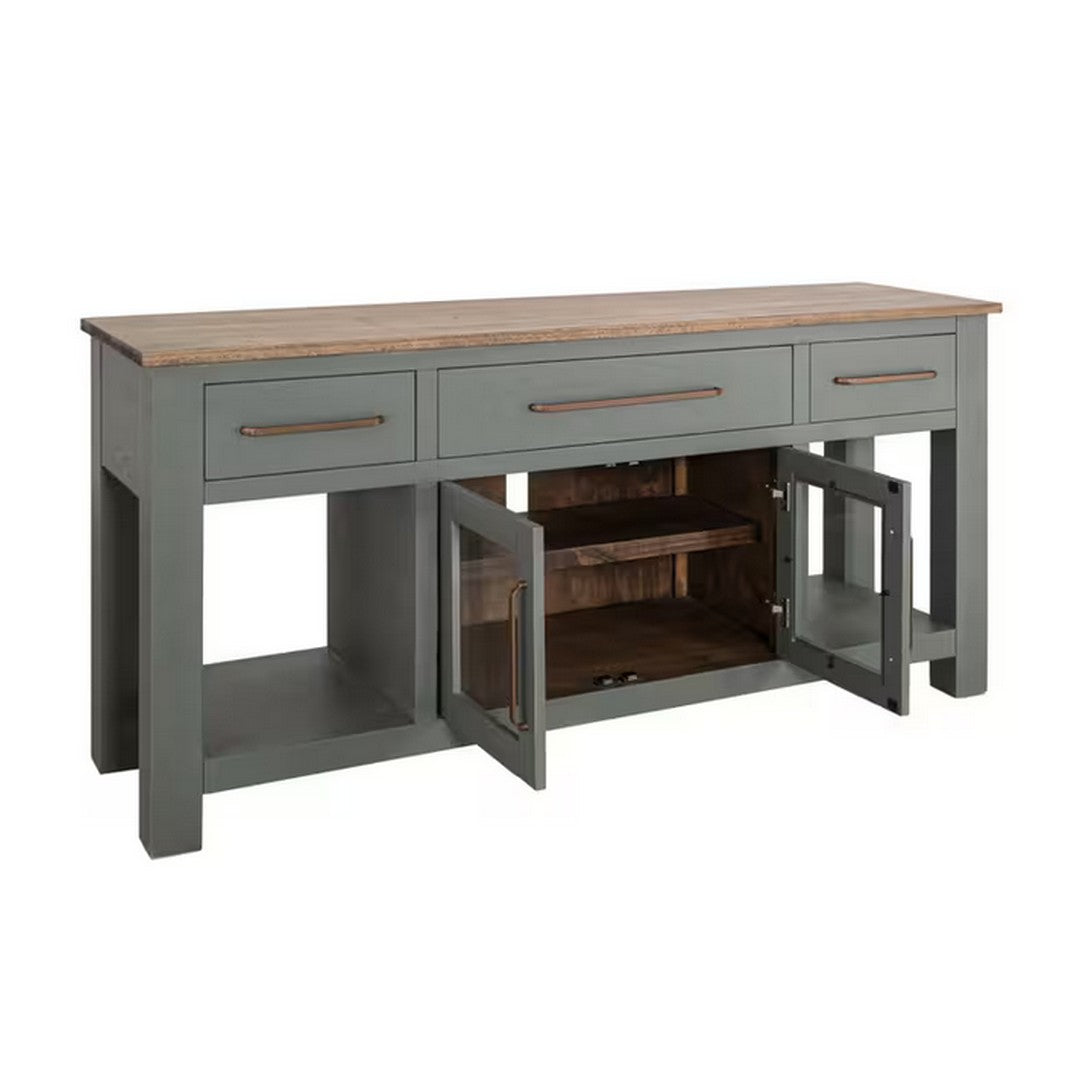 Alban Console 2 Door 3 Drawer Cabinet - Green