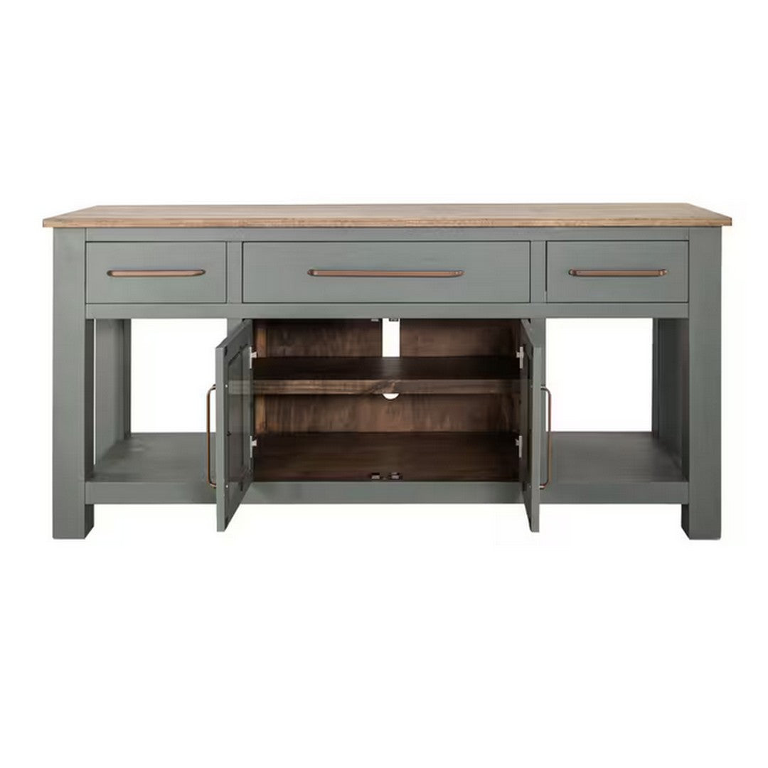 Alban Console 2 Door 3 Drawer Cabinet - Green