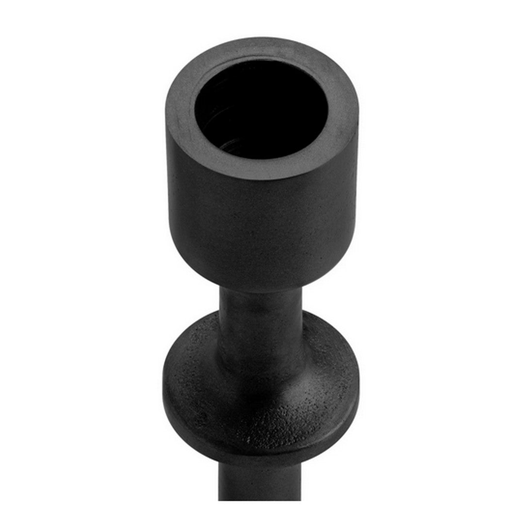 Chapel Antique Black Aluminum 8.25 Inch Tall Taper Candle Holder