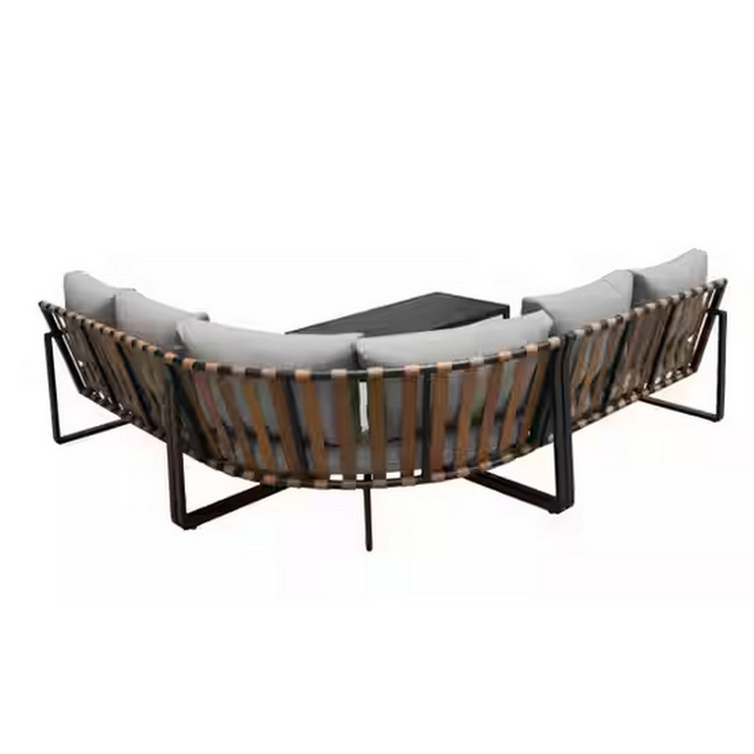 Espresso Aluminum Sectional Set - 4 Piece