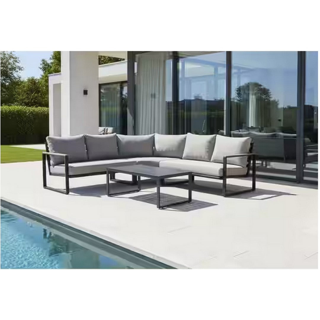 Espresso Aluminum Sectional Set - 4 Piece