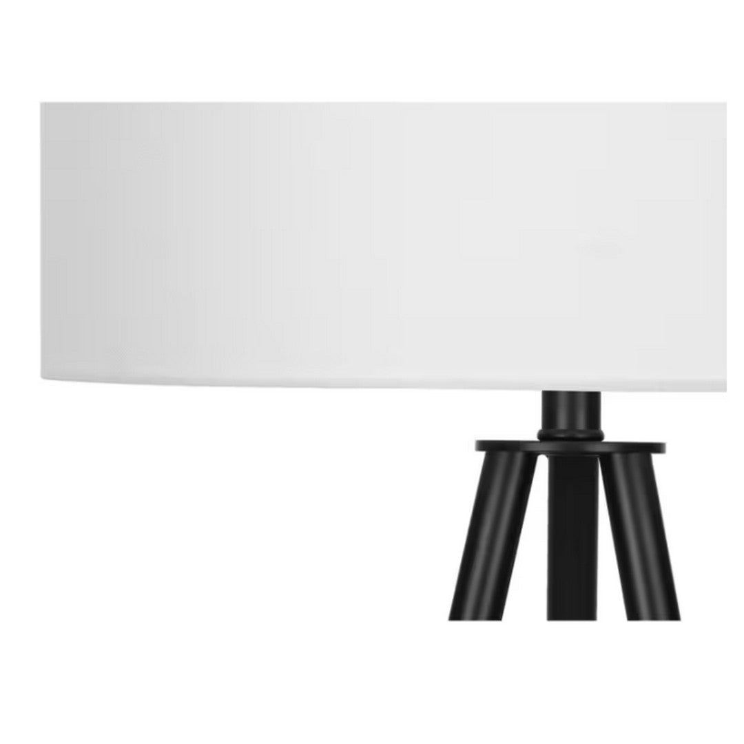 Tripod Floor Lamp with Ivory Shade - Black