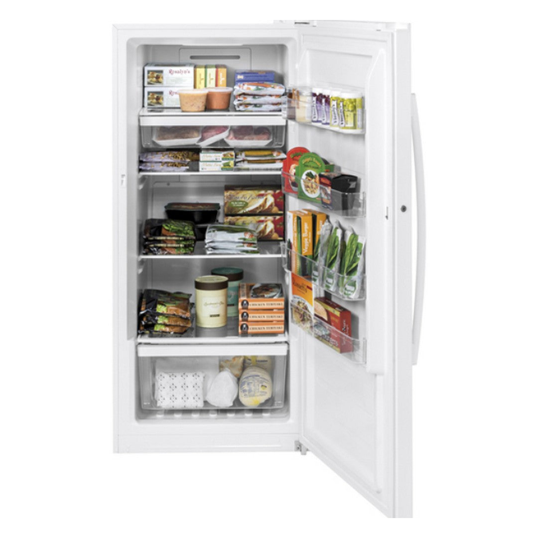 GE 14.1 Cu. Ft. Frost Free Upright Freezer White FUF14DLRWW