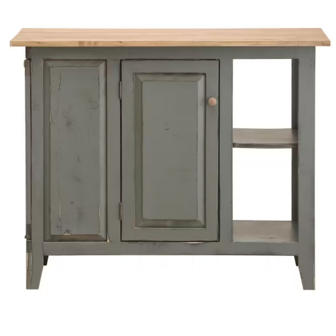 Kitchen Island with Tip Out Garbage Bin - Vintage Grey