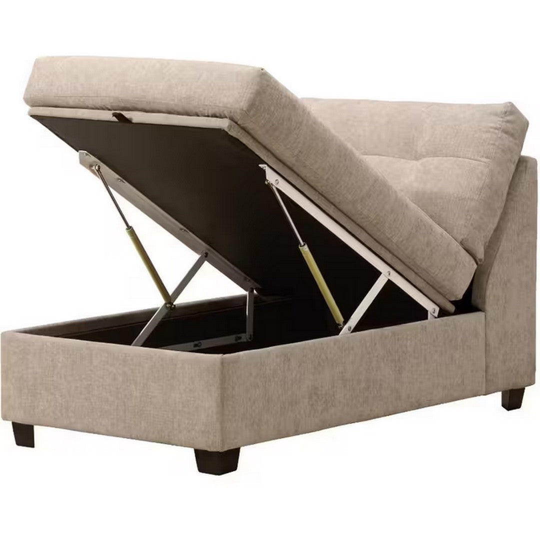 Naples Platinum Chaise with Storage