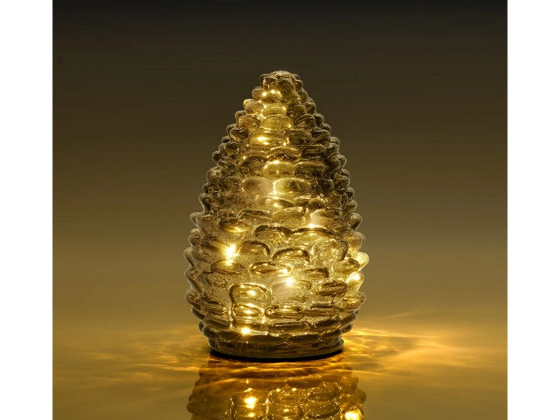 Pinecone 6 inch Tall Smoke Glass LED Decor Light