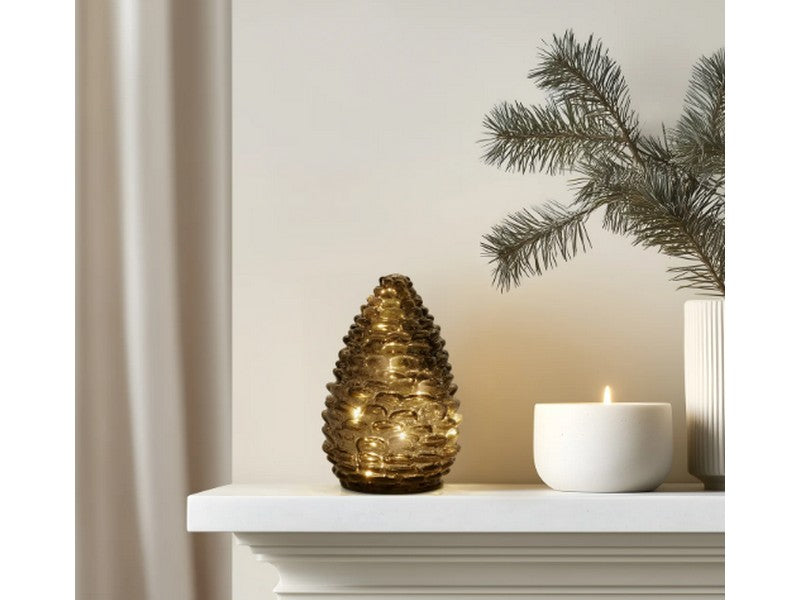 Pinecone 6 inch Tall Smoke Glass LED Decor Light