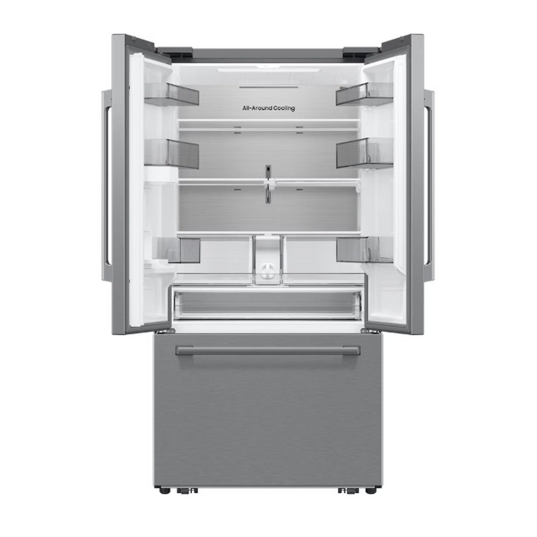 Bespoke AI 3-Door French Door Refrigerator RF70 Sleek Zero Clearance Fit In-Door Tall Dispenser 29 cu.ft.