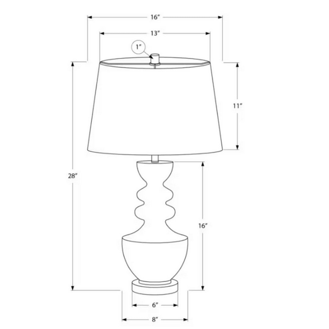 Round Table Lamp with Beige Shade - Beige