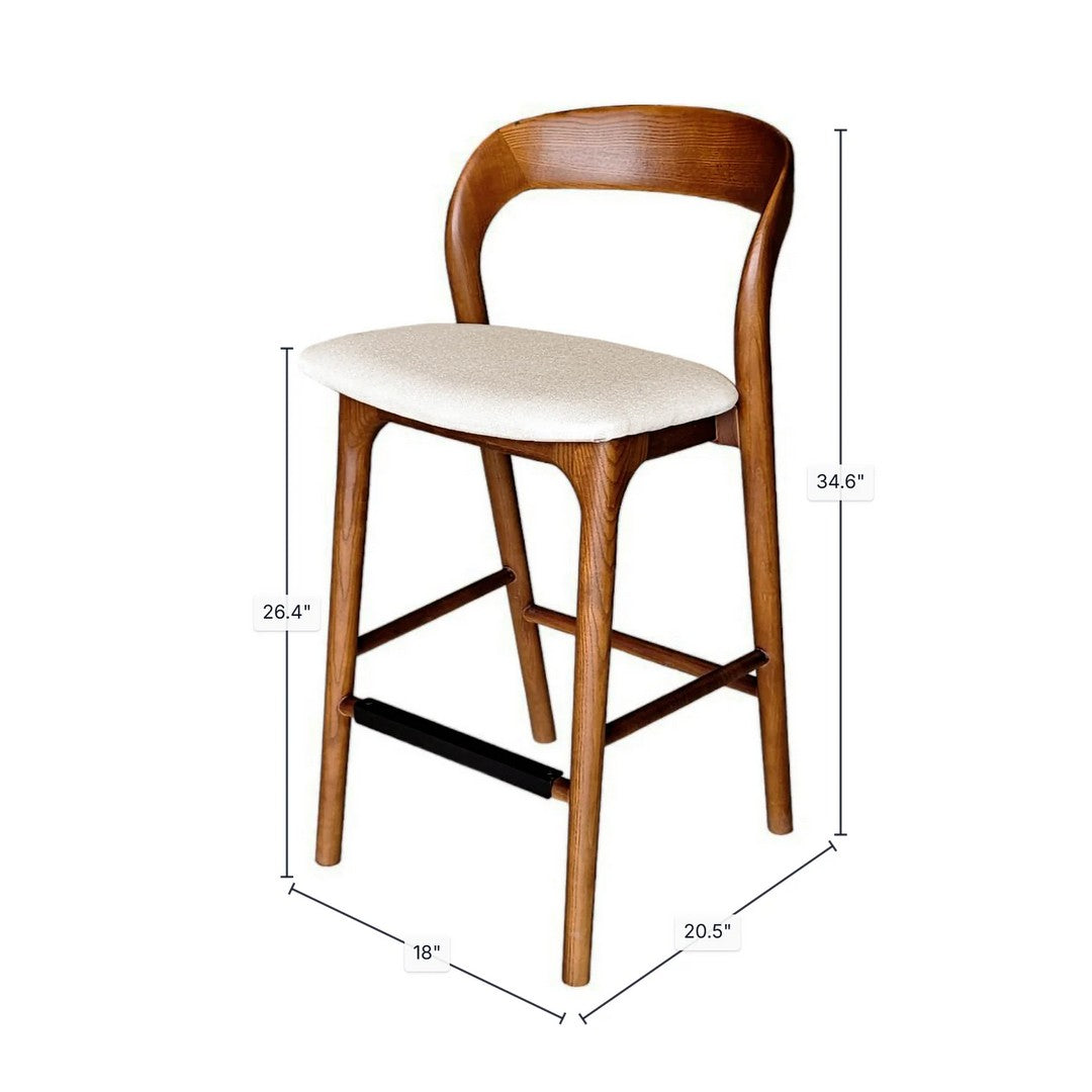 Rotondo Counter Stool-Walnut