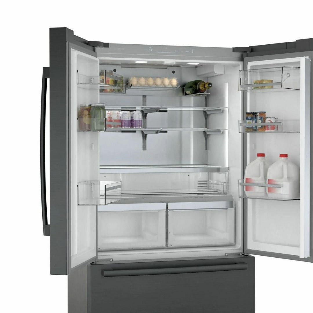 Bosch 800 series french door bottom mount 36" black steel *FLOOR MODEL*