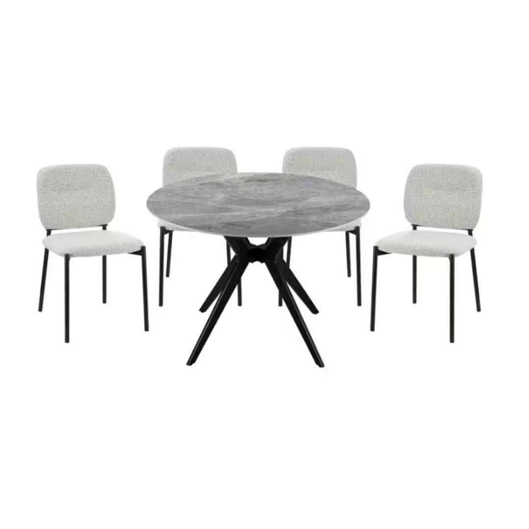 Sora Round Sintered Stone Dining Table - Grey