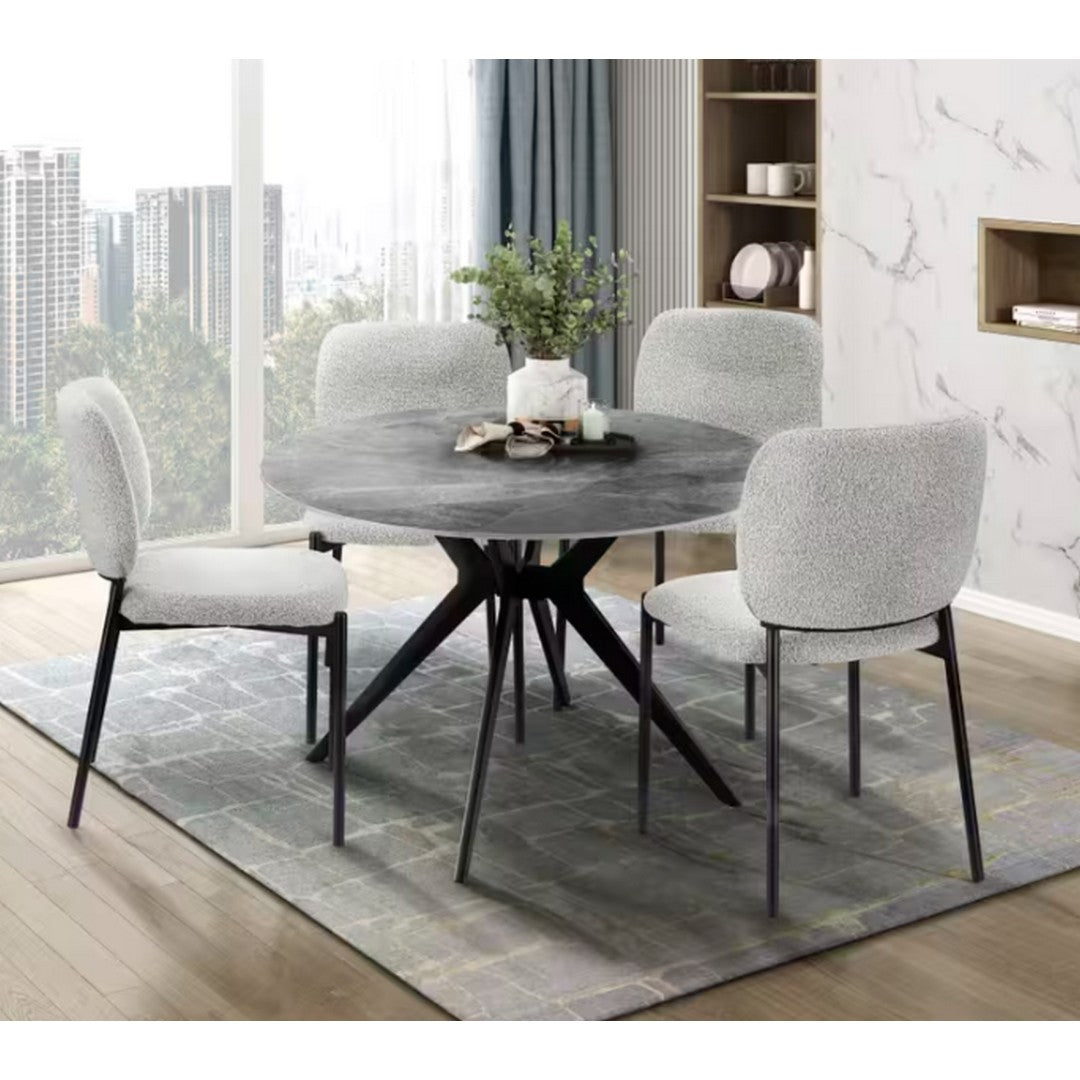 Sora Round Sintered Stone Dining Table - Grey