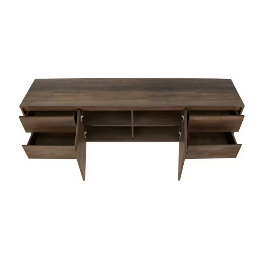 TV Stand with Storage - Dark Brown Wood-Look