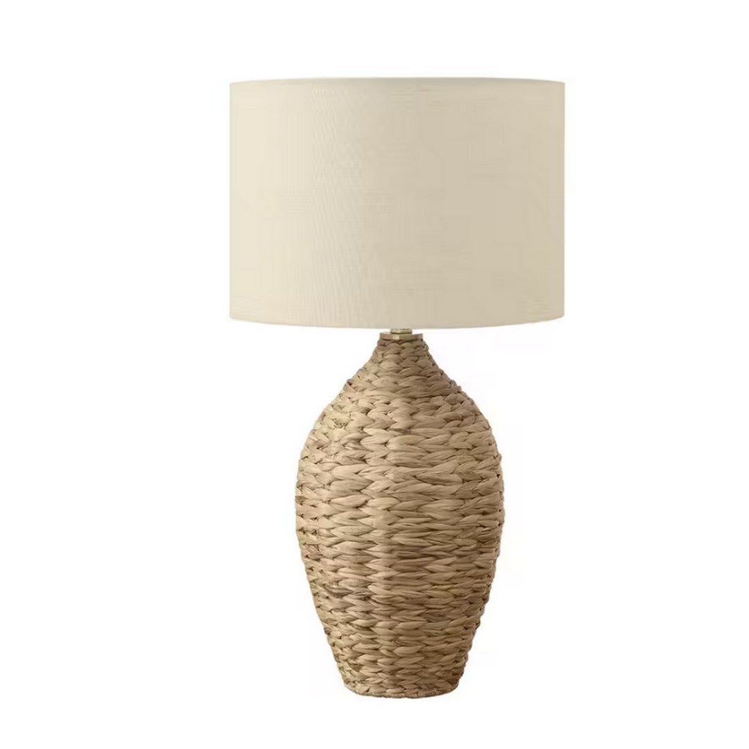 Vase Table Lamp with Beige Shade - Natural 30"