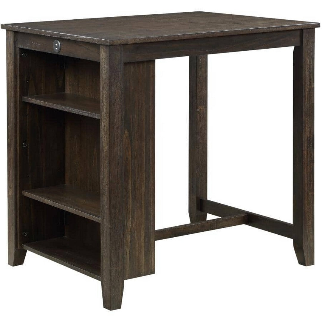 MAZIN FURNITURE 3 Piece Daye Dining Set - Dark Cherry, with USB