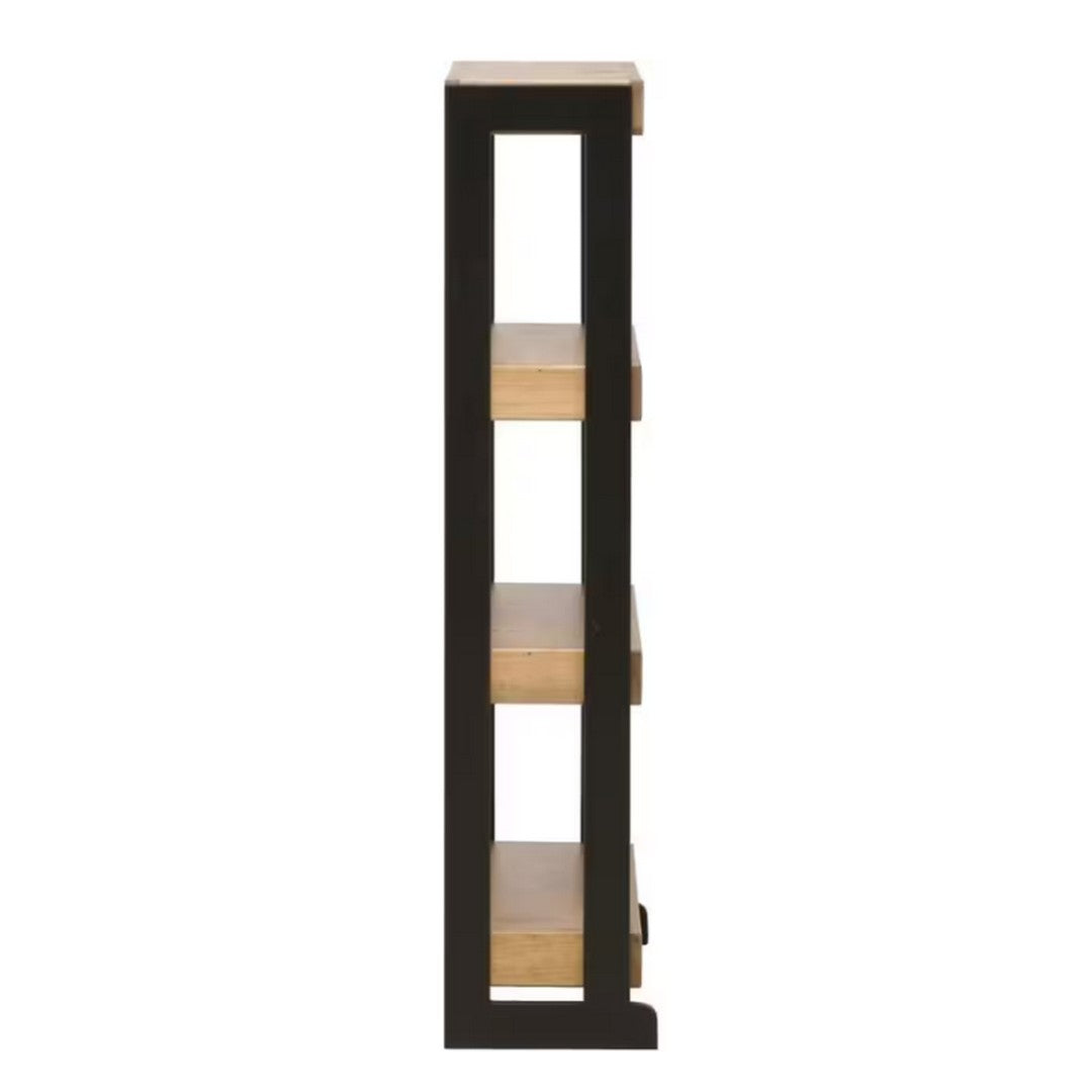 4 Tier Mode Open Bookcase - Classic Stain