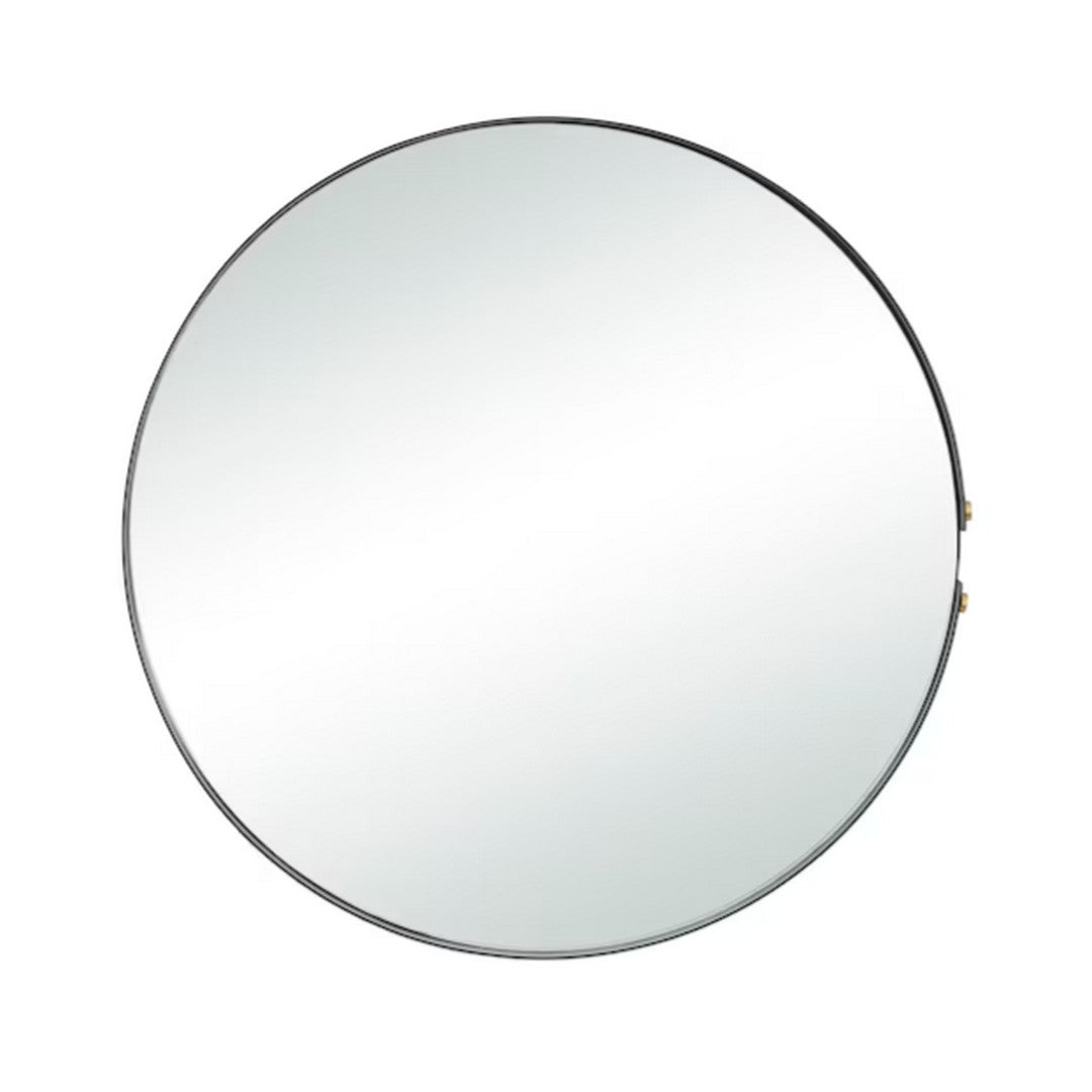 26.0-Inches W x 26.0-Inches H Round Black Framed Wall Mirror