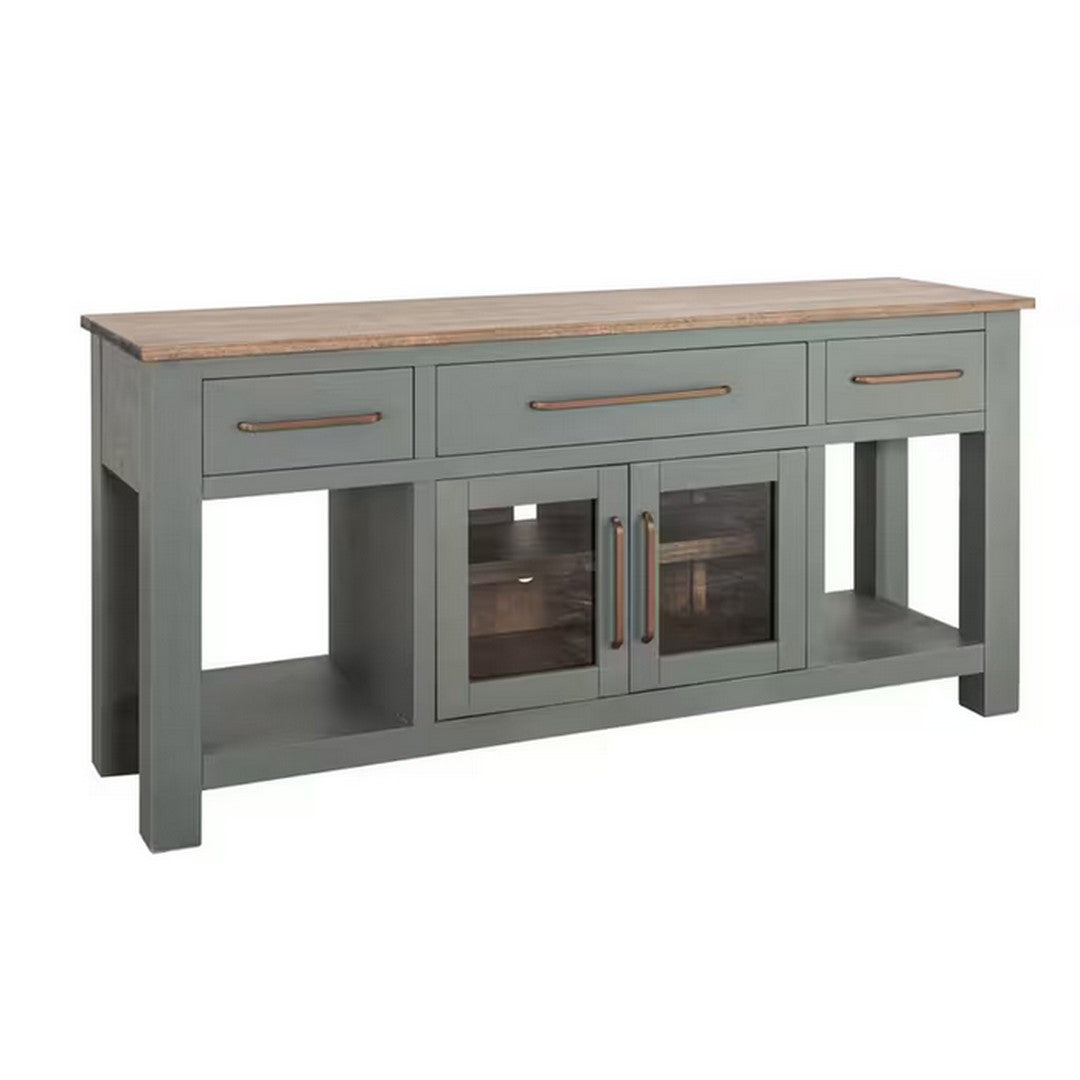 Alban Console 2 Door 3 Drawer Cabinet - Green