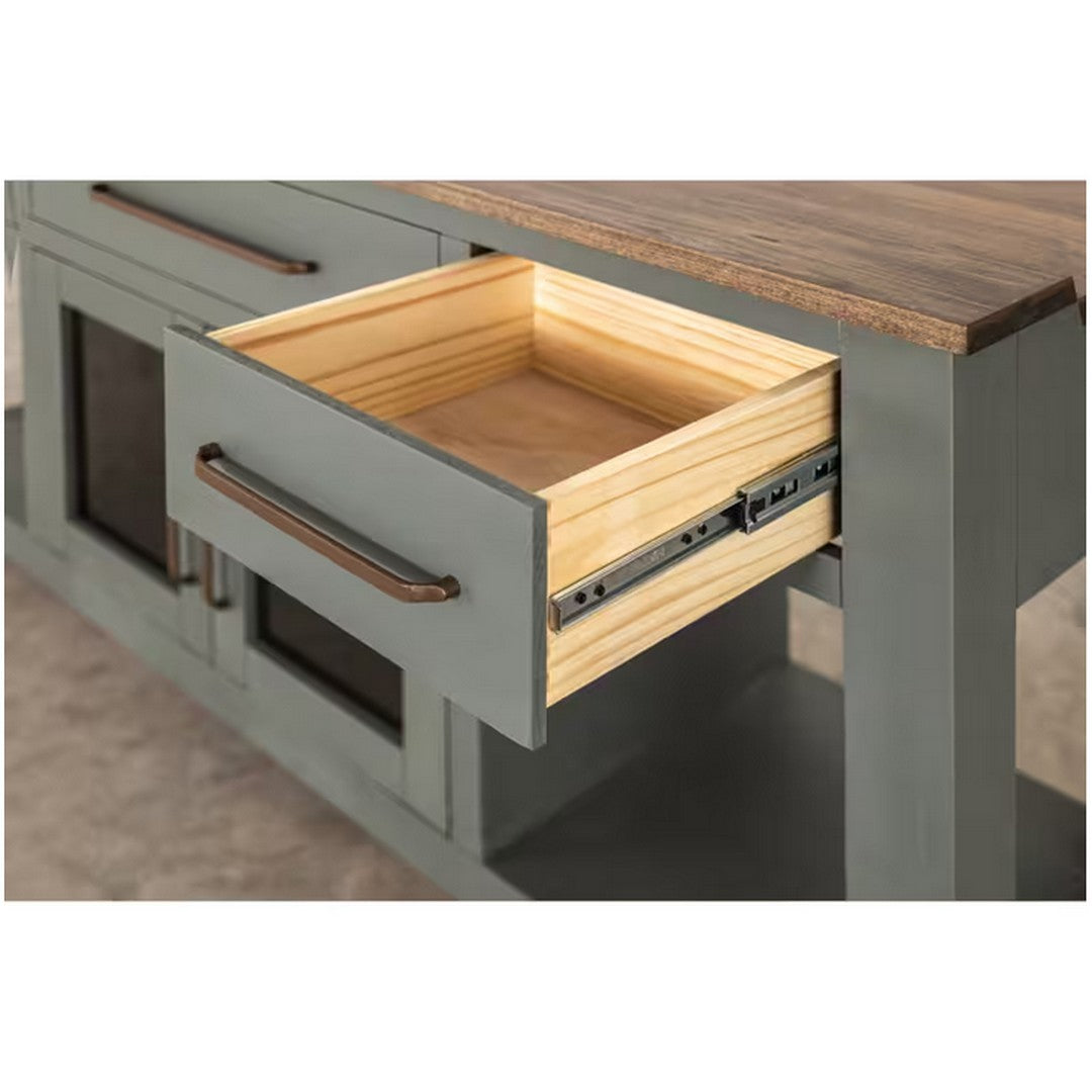 Alban Console 2 Door 3 Drawer Cabinet - Green