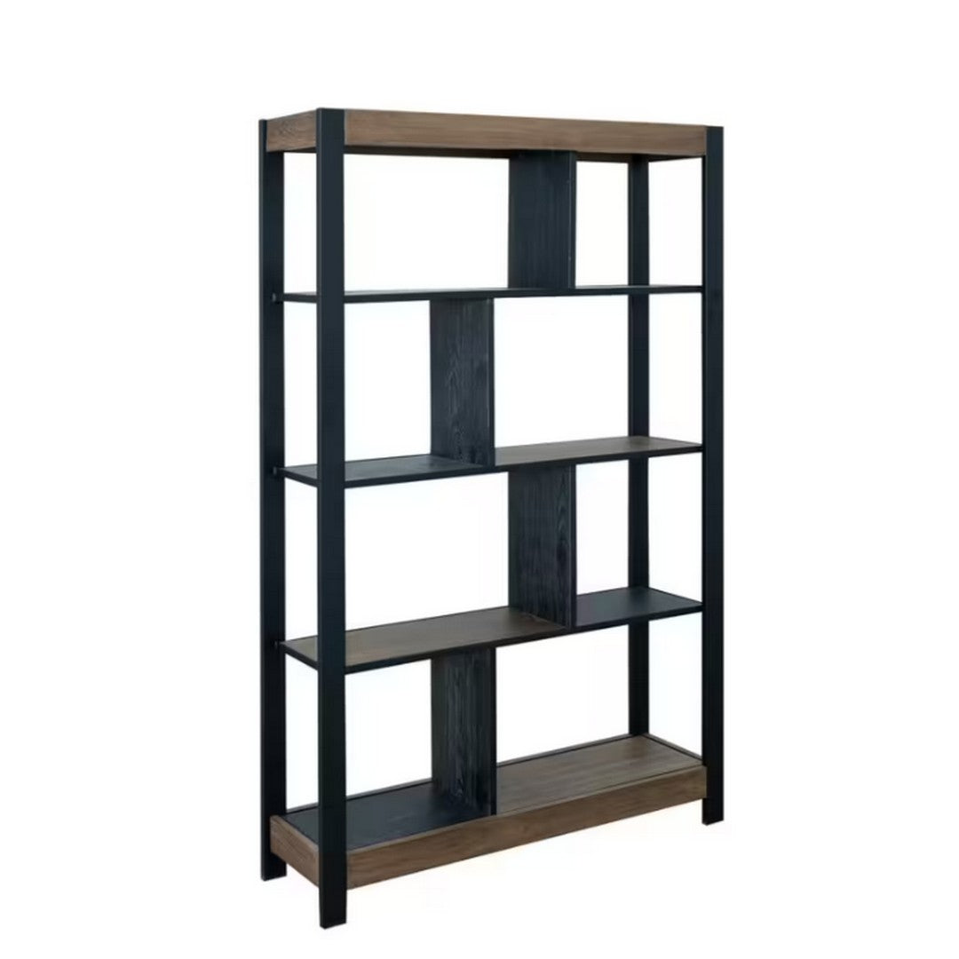 8 Tier Tuxedo Bookcase - Brown