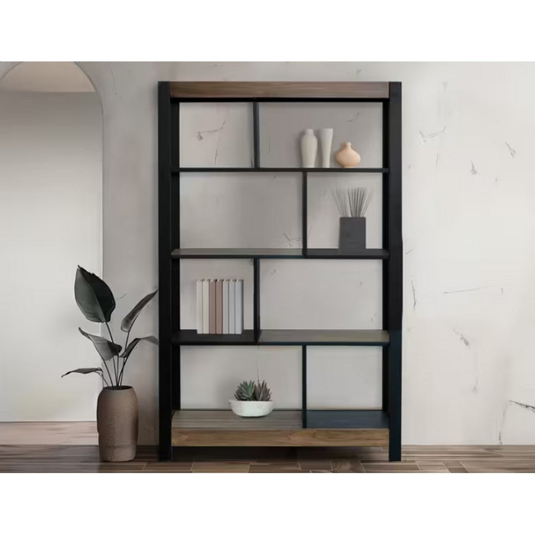 8 Tier Tuxedo Bookcase - Brown
