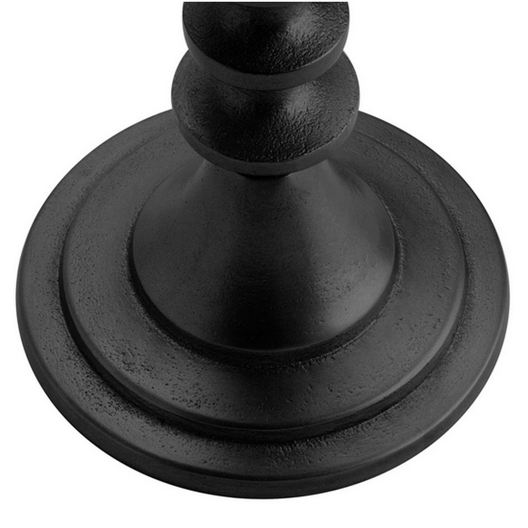 Chapel Antique Black Aluminum 8.25 Inch Tall Taper Candle Holder