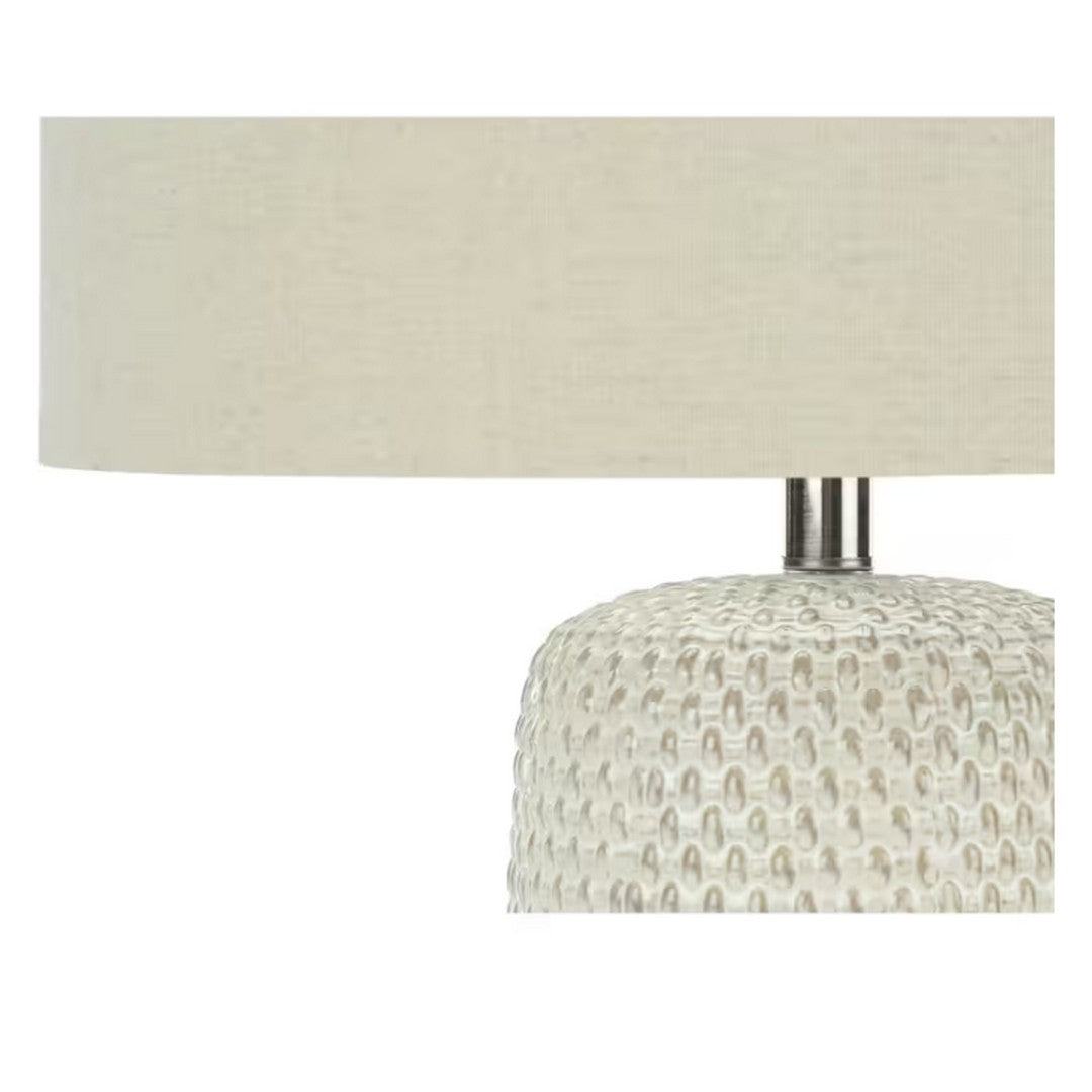 Cylinder Table Lamp with Beige Shade - Cream