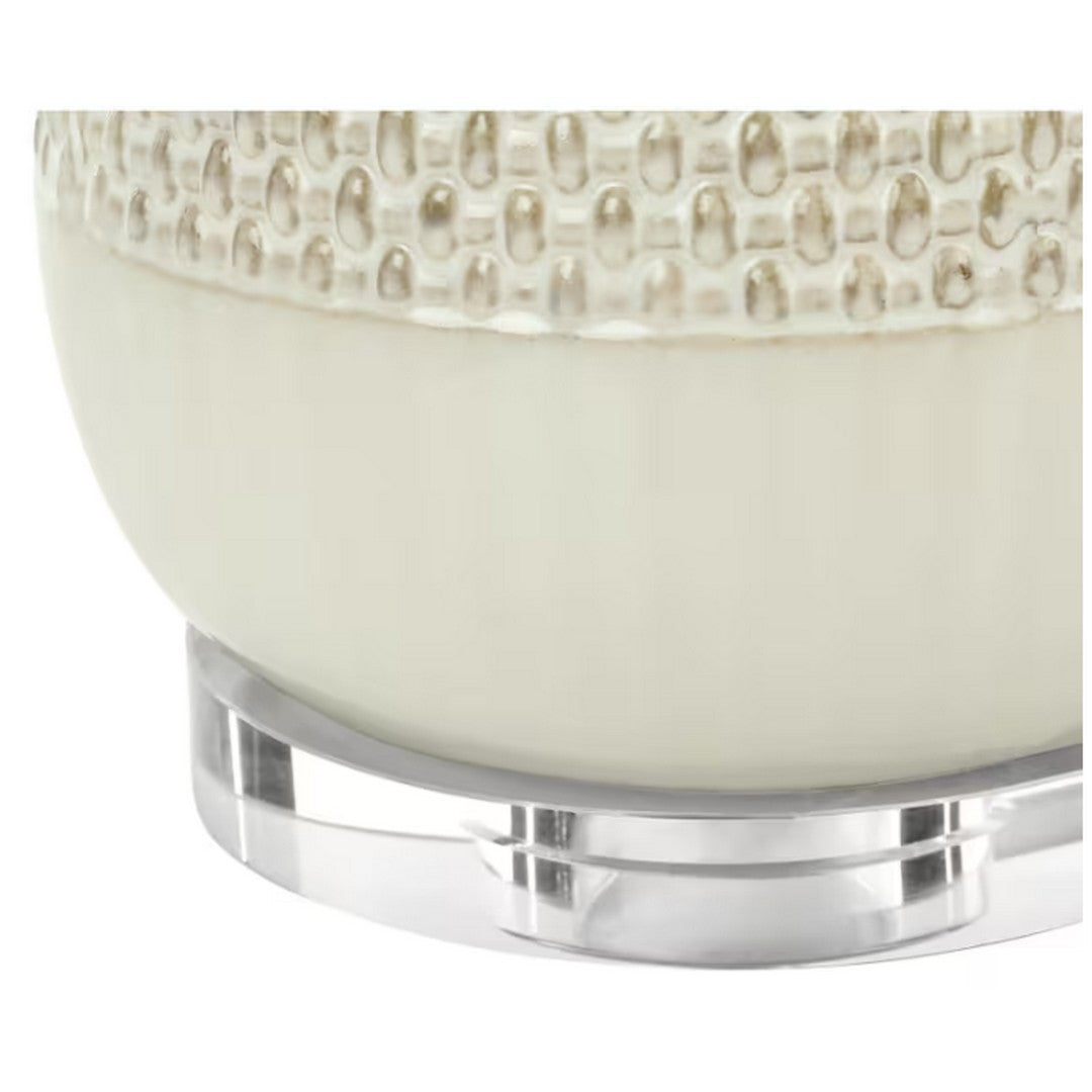 Cylinder Table Lamp with Beige Shade - Cream