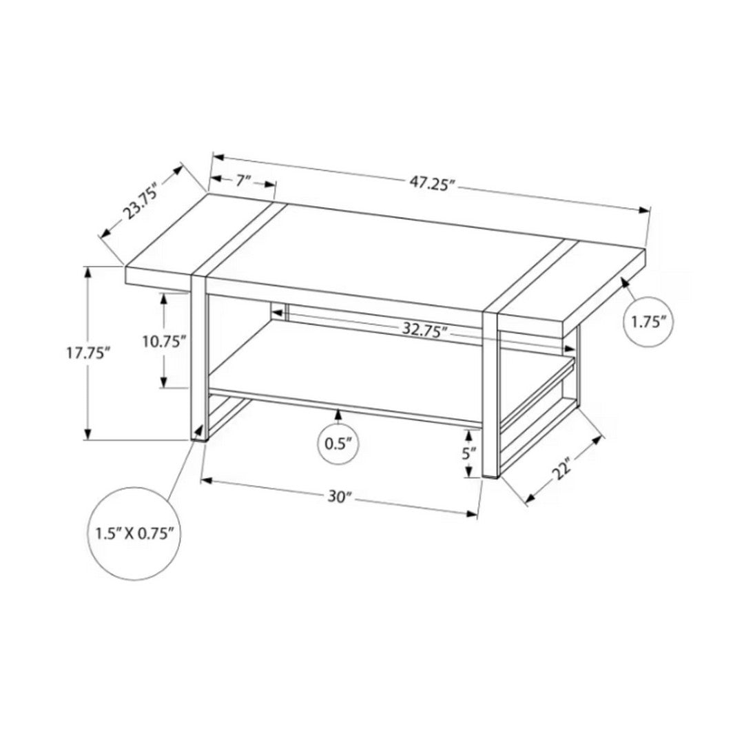 Reclaimed Wood-Look & Metal Coffee Table - Brown / Black