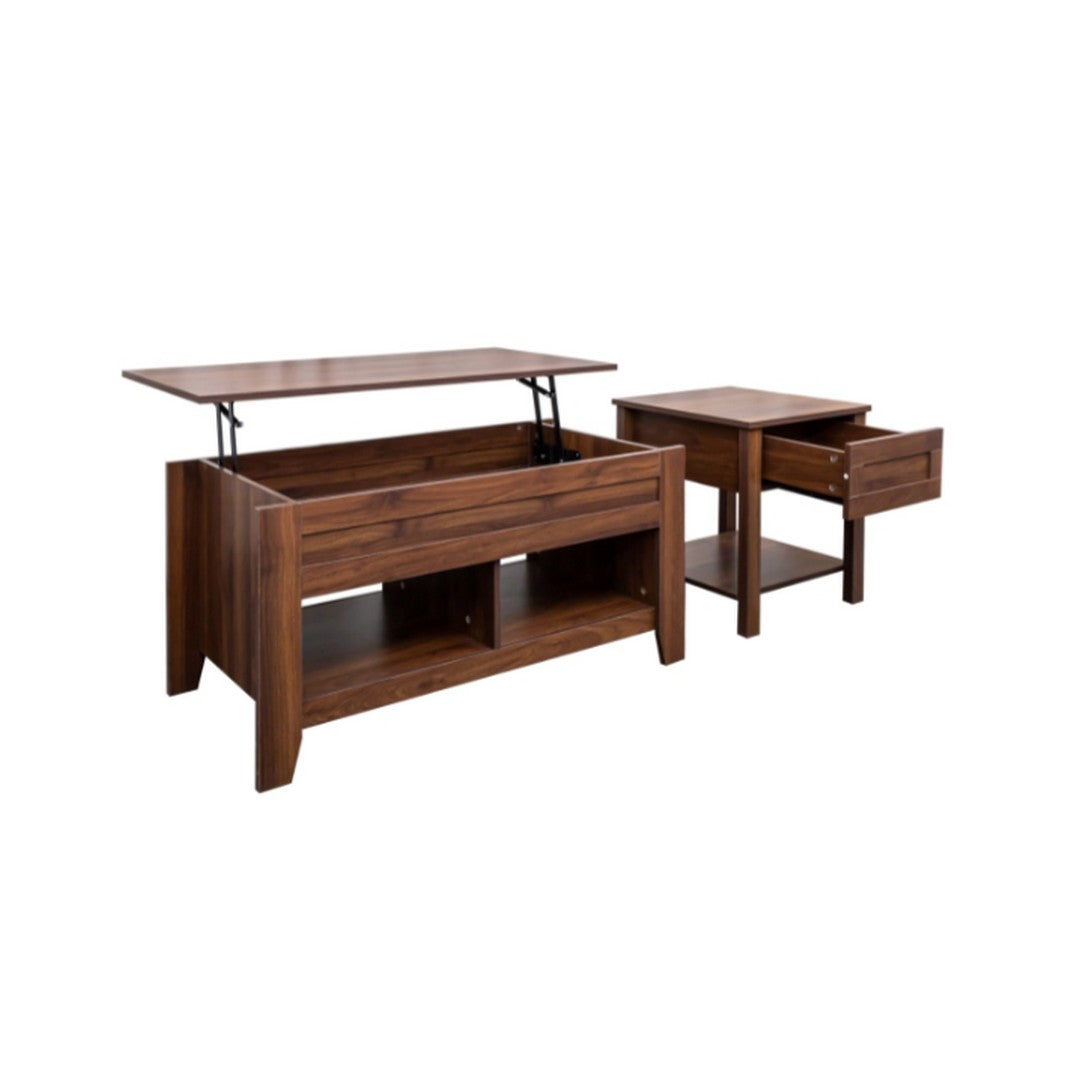 2 Pc set Lift-Top Coffee Table & End Table