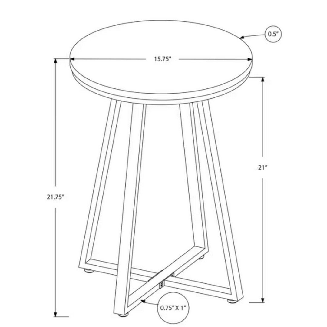 Round Accent End Table - Beige