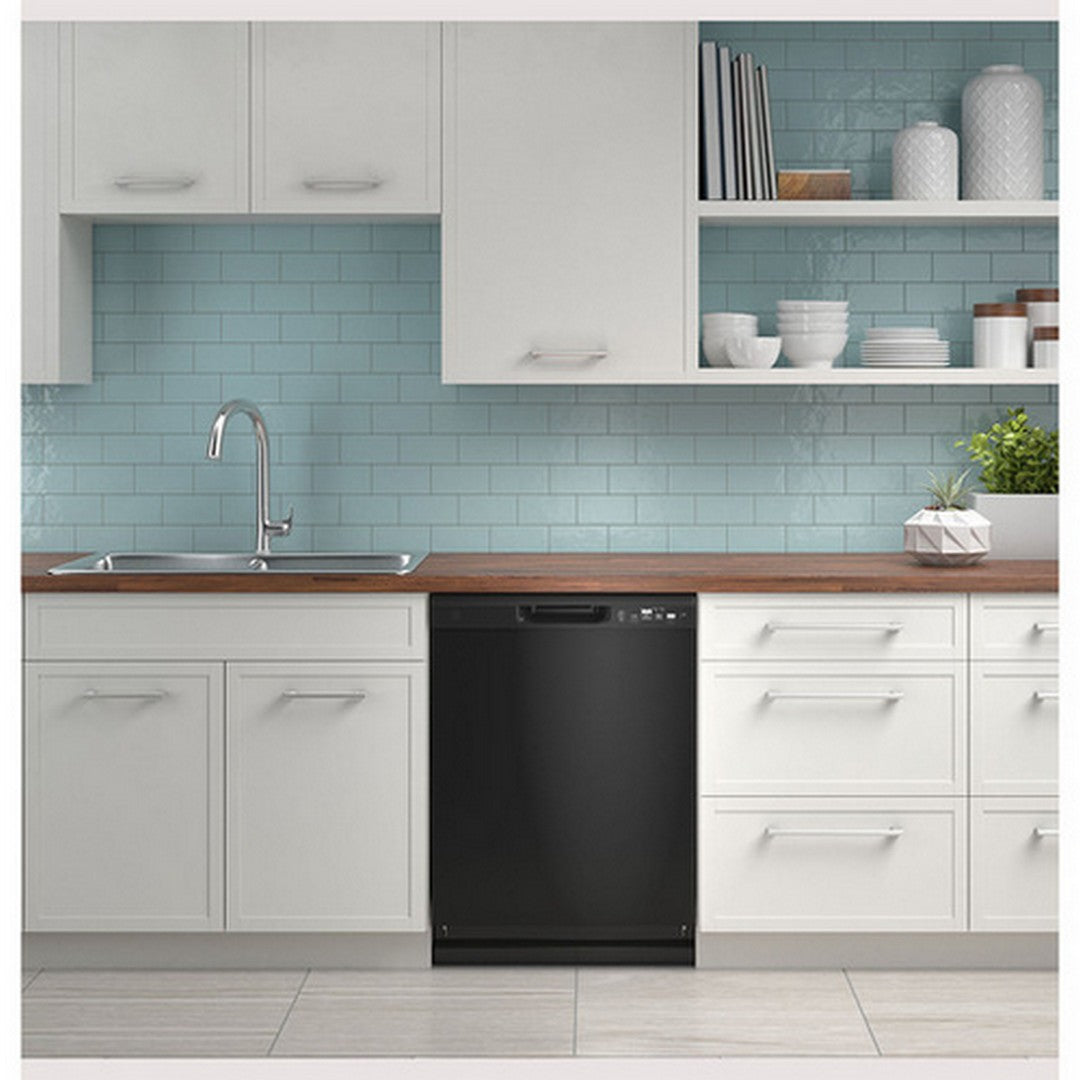 GE 24" Built-In Front Control Dishwasher Black - GDF511PGRBB