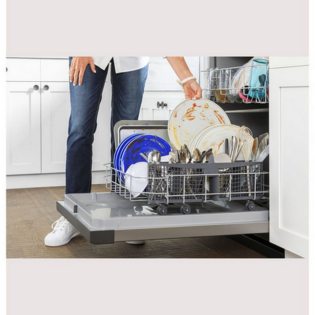 GE 24" Built-In Front Control Dishwasher Black - GDF511PGRBB