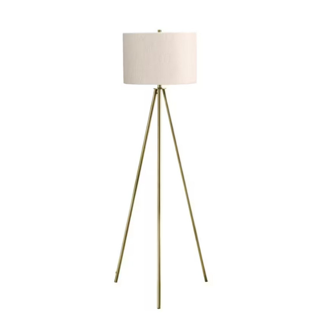 LAMP, FLOOR TRIPOD BRASS 63"