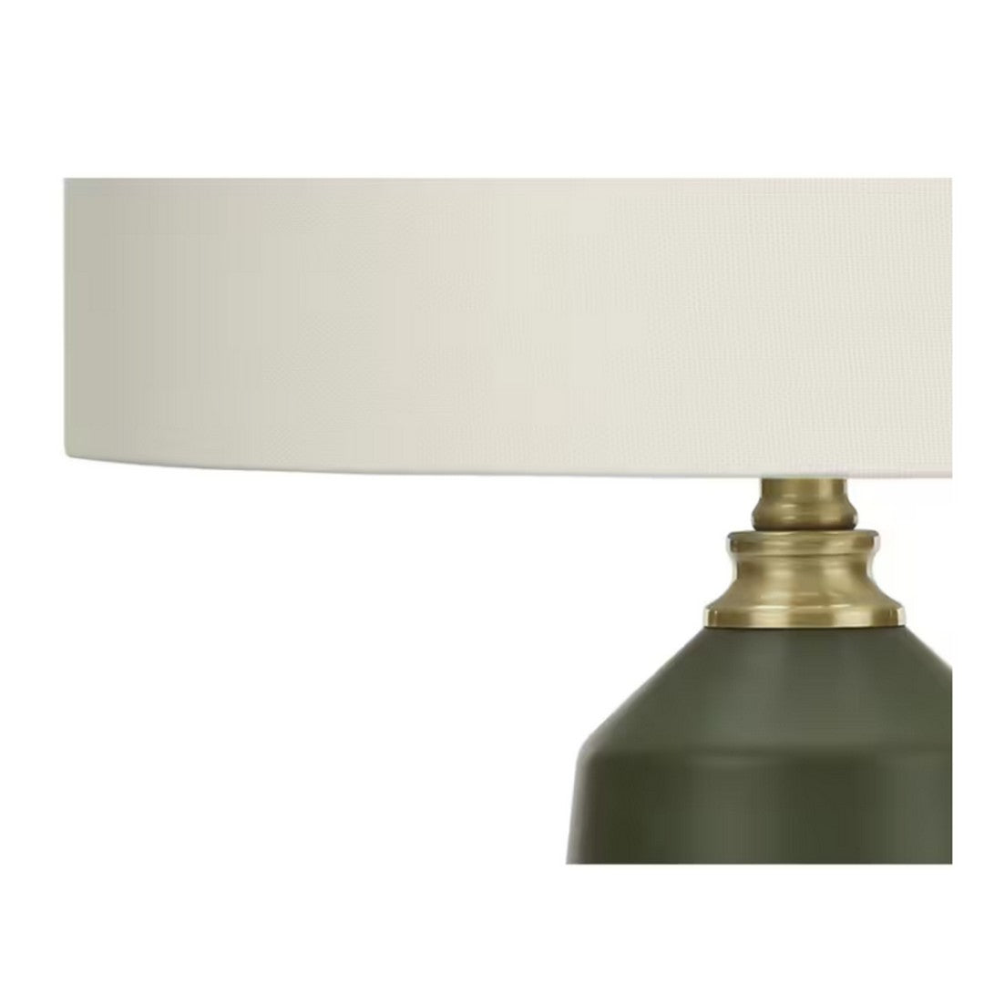 Cylinder Table Lamp with Ivory Shade - Green 26"