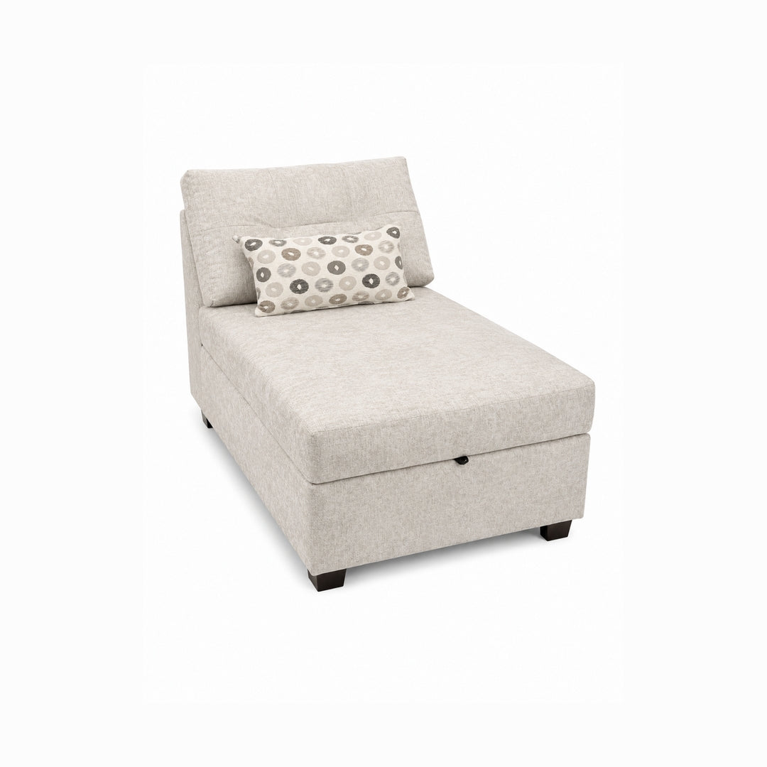 Naples Platinum Chaise with Storage