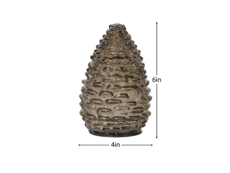 Pinecone 6 inch Tall Smoke Glass LED Decor Light