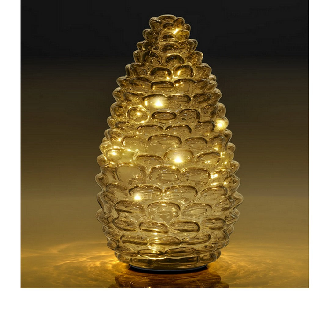 Pinecone 9 inch Tall Smoke Glass LED Decor Light