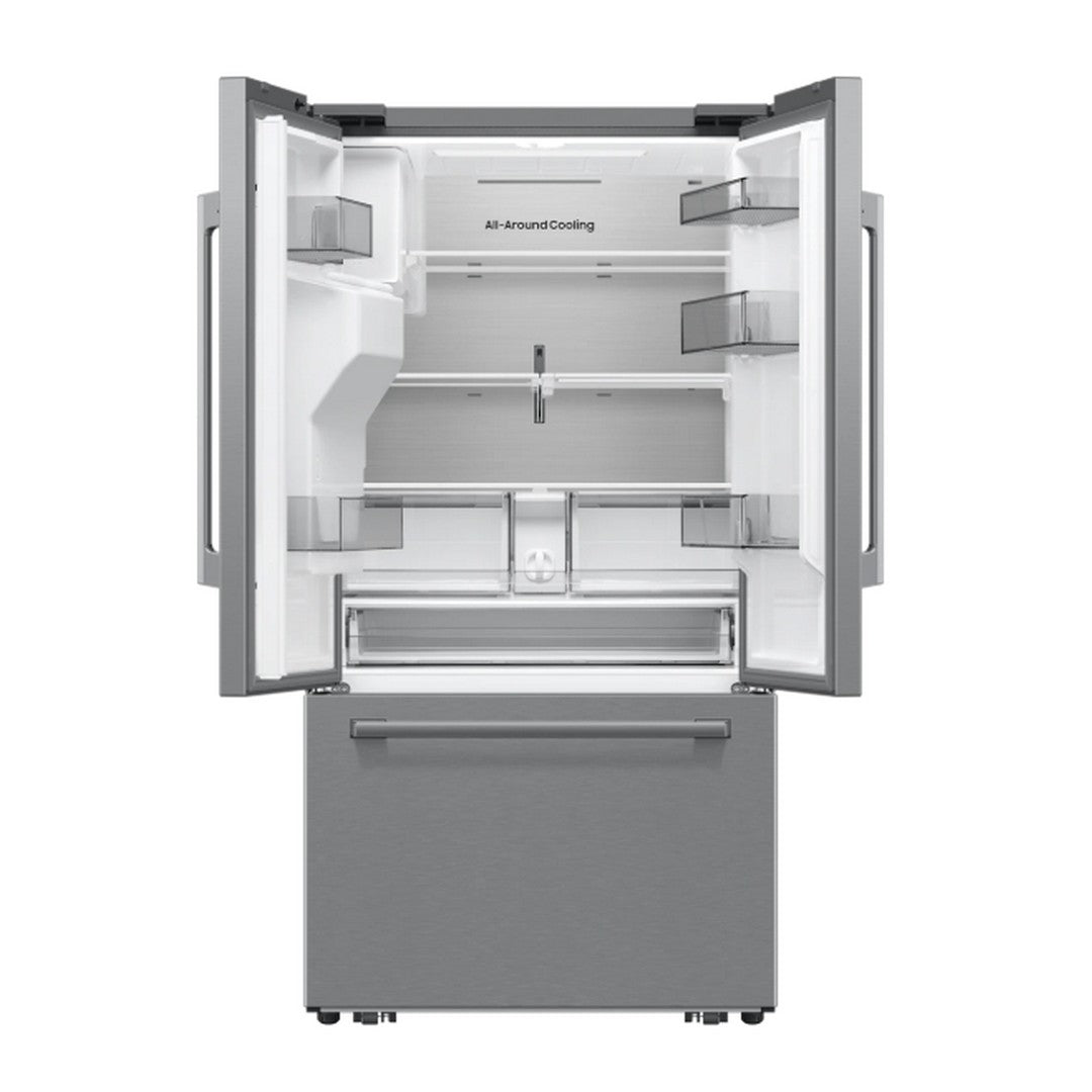 Samsung - Bespoke AI 29 cu. ft. 3-Door French Door Refrigerator with Zero Clearance Fit & Dual Auto Ice Maker - Stainless Steel