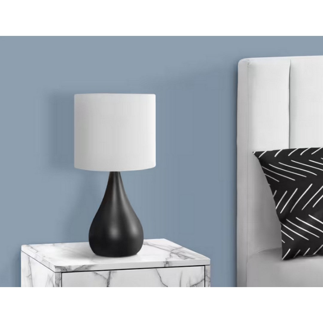 Teardrop Table Lamp with Ivory Shade - Black, 2 Pack 18"