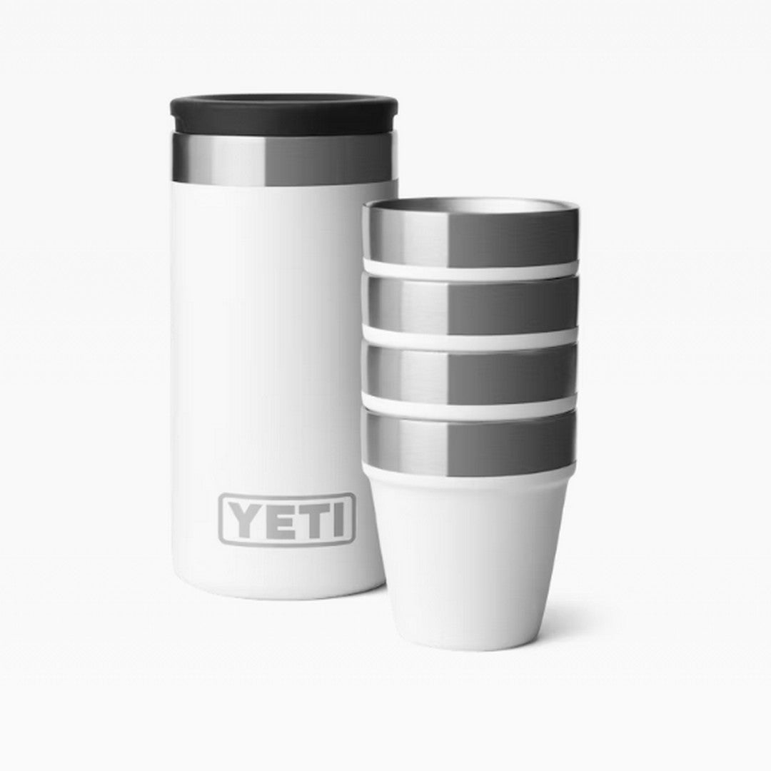 Yeti White Shot Glass & Flask Bundle