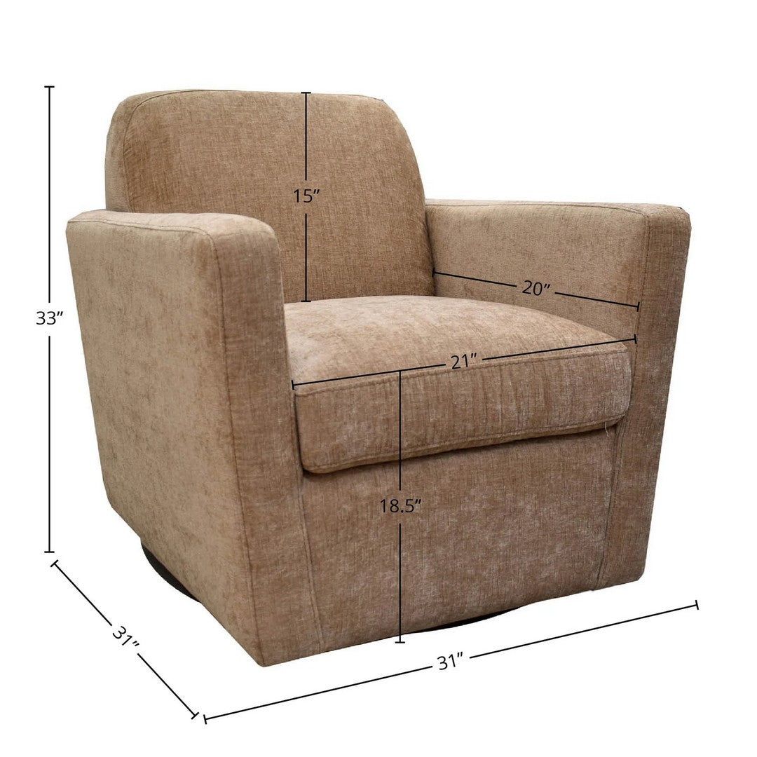 Cooper Swivel Club Chair-Latte Chenille