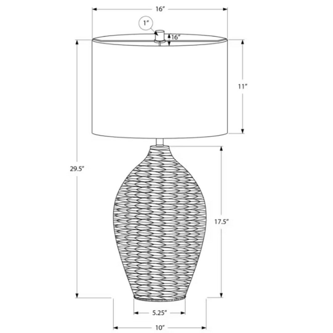 Vase Table Lamp with Beige Shade - Natural 30"
