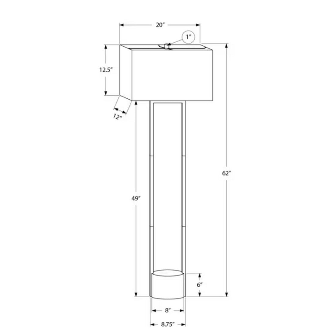 Floor Lamp with Ivory Shade - Black 62"
