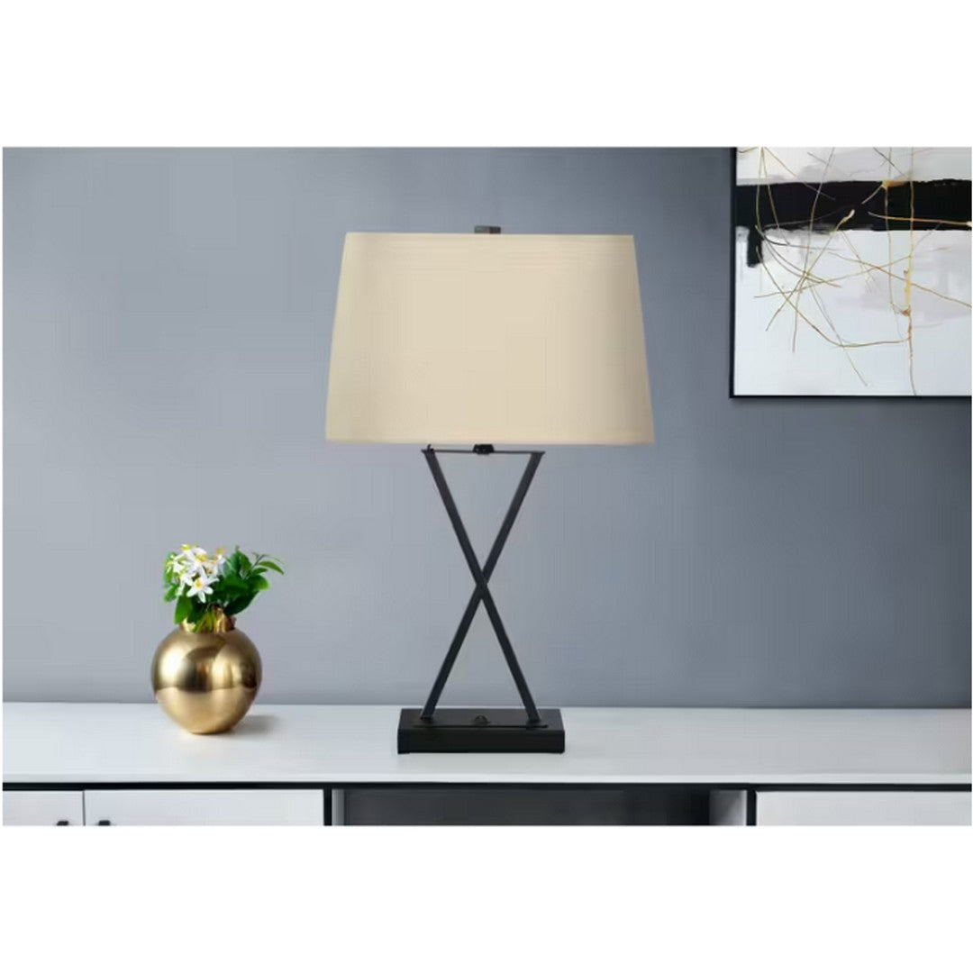 Rectangle Table Lamp - Beige Shade