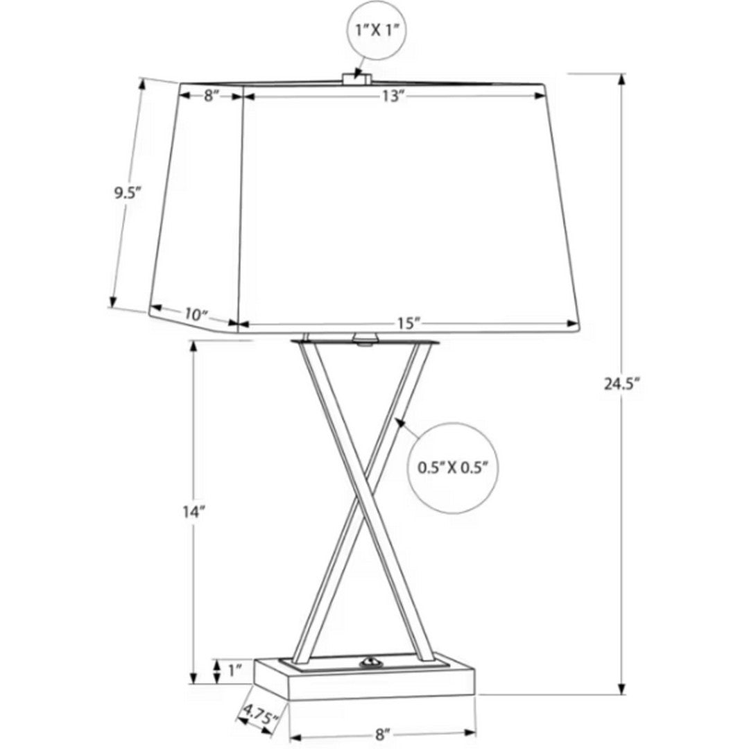 Rectangle Table Lamp - Beige Shade