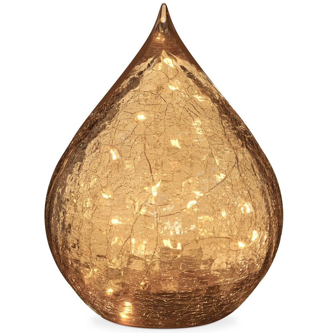 Teardrop Crackle Glass LED Decor Light with Timer