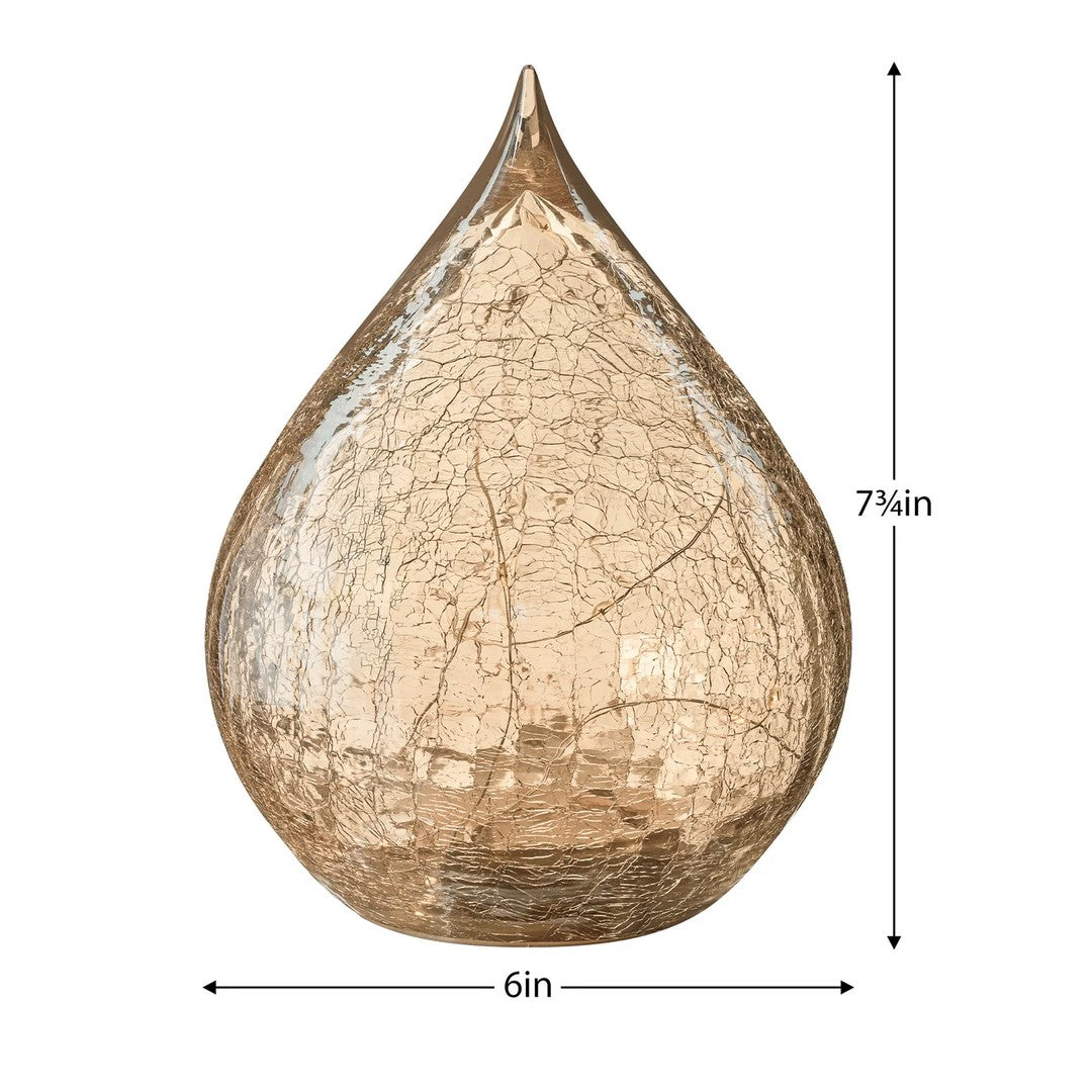 Teardrop Crackle Glass LED Decor Light with Timer